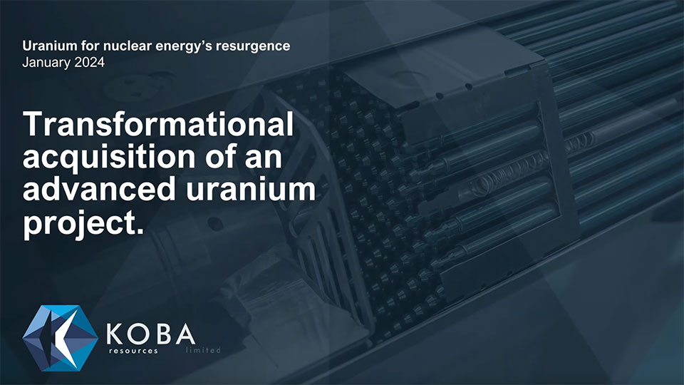 Transformational acquisition of the advanced Yarramba Uranium Project.